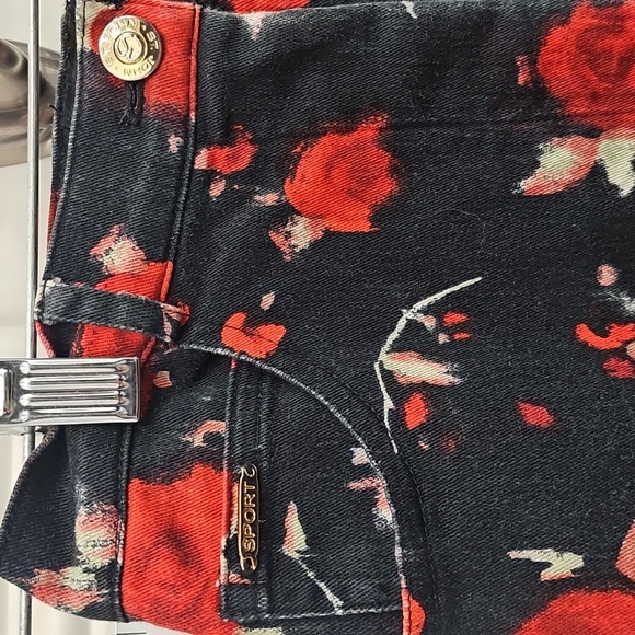 St. John, Sport, Black, Rose, Red, Floral, Pants, Cotton, Casual, Spring, Office - Picture 4 of 8